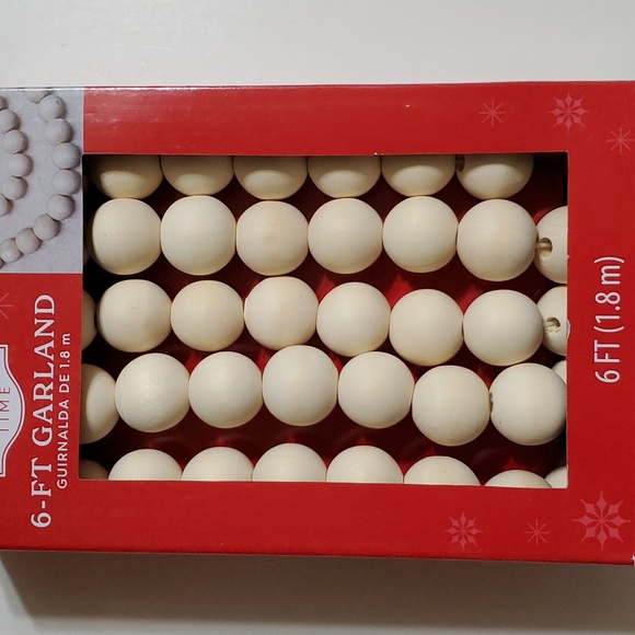 Garland Wood Bead Natural Christmas Tree Garland - Picture 1 of 16